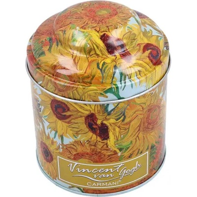 Carmani plechová dózana sypaný čaj Van Gogh Slunečnice 9 cm
