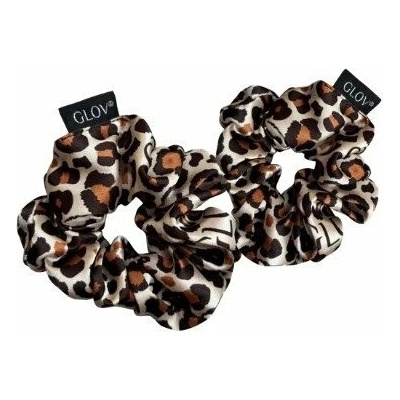 Glov Saténové gumičky do vlasů Satin Scrunchies S Gepard 2 ks