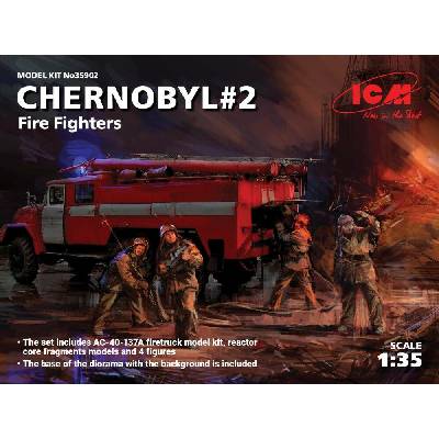 ICM Chernobyl No.2 AC 40 137A & 4 Figures & Base 1:35