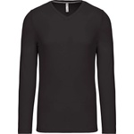 Kariban v-neck k358 / Мъжка тениска с дълъг ръкав - тъмносива l (20k35867003)