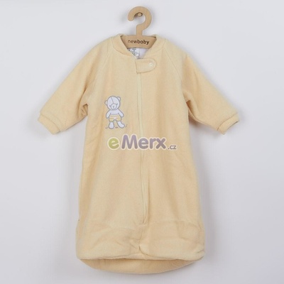 New Baby Dojčenský froté spací vak medvedík žltý