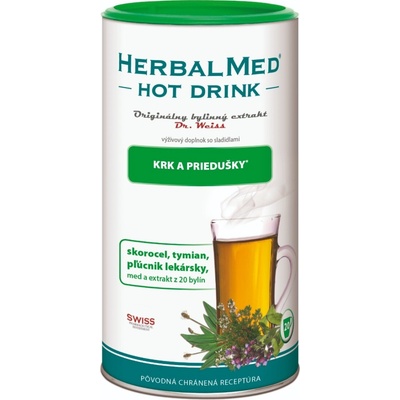 Dr.Weiss HerbalMed Hot Drink kašeľ a priedušky prášok na prípravu nápoja pri kašli a prechladnutí 180 g