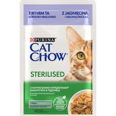 Cat Chow 2 x 26 kapsiček 52 x 85 g Sterilised jehněčí, zelené fazolky