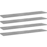 vidaXL Рафтове, 4 бр, бетонно сиви, 100x20x1, 5 см, инженерно дърво (805386)