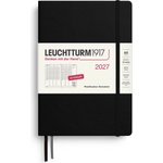 Leuchtturm1917 Weekly Planner 2027 Medium (A5) - French, Black, 210 x 145 mm, January-December (12 months), weekly overview with hourly grid 7: 00-22: 00 per column, hardcover - 400406 (400406)