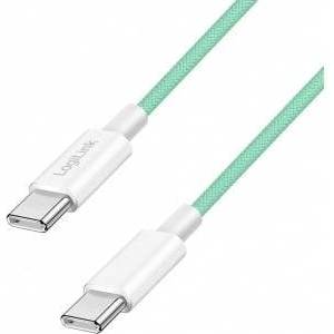 LogiLink USB 2.0 Type-C Cable C/M > C/M, Nylon, 60W green 1.5m