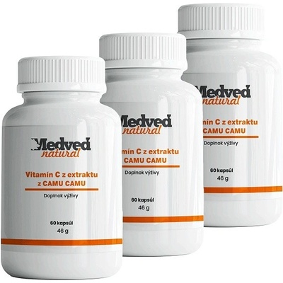 Medveď Natural Vitamín C z extraktu z Camu Camu 3 x 60 kapsúl