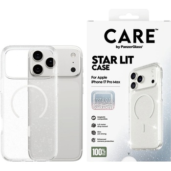Panzer Калъф CARE - Star Lit, iPhone 17 Pro Max, White MagSafe, прозрачен (5715685026942)