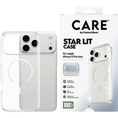 Panzer Калъф CARE - Star Lit, iPhone 17 Pro Max, White MagSafe, прозрачен (5715685026942)