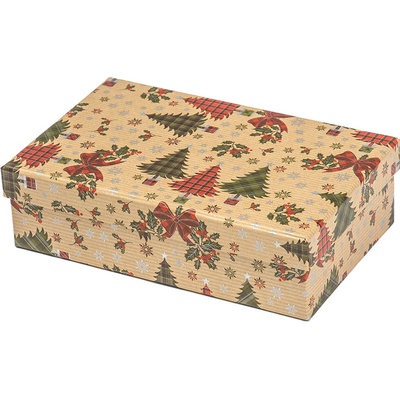 ARGUS Dárková krabice natur vánoční kraftový papír 25380169 – Zboží Dáma