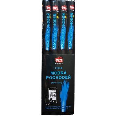 Tarra pyrotechnik BENGÁLSKÝ OHEŇ MODRÁ POCHODENŇ 4 ks