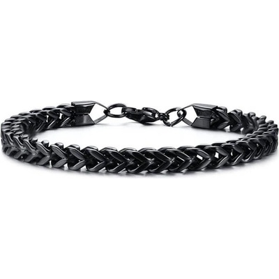 Impress Jewelry náramok z chirurgickej ocele Curb Chain Čierny BR-625s3