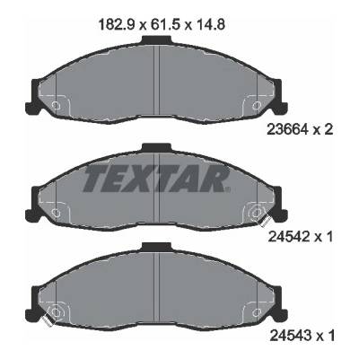 TEXTAR Sada brzdových destiček, kotoučová brzda Q+ 2366401