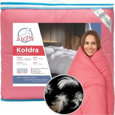 LuPu Péřová Přikrývka celoroční antialergická Růžová Polopeří Kachní 1 160x200