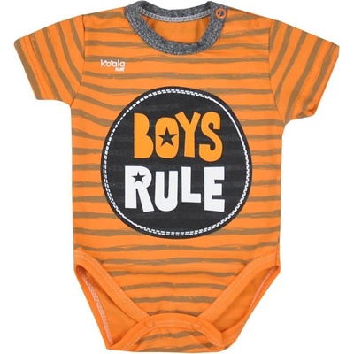 Dojčenské letné body Koala Boys Rule oranžové