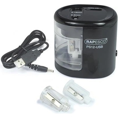 Strúhadlo, 2 otvory, stolové, elektrické, USB konektor, RAPESCO"PS12-USB", čierna