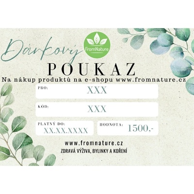 FromNature Dárkový poukaz 1500 Kč