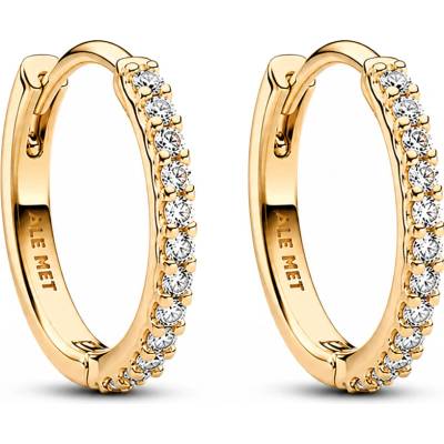 Pandora Pozlacené kruhové náušnice se zirkony Shine Timeless 264649C01