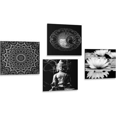 Set obrazů klidný Buddha - 4x 40x40