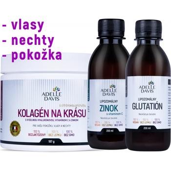 Adelle Davis Kolagén na krásu 187 g + Adelle Davis lipozomálny zinok 200 ml