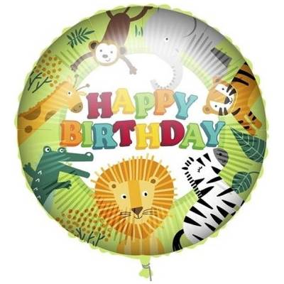 Procos Fóliový balónek s těžítkemHappy Birthday-Jungle 46 cm