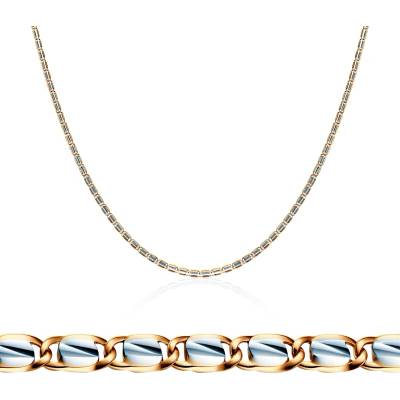 SAVICKI Синджирче Savicki 2, 55 мм: двуцветно злато, 585, плочка