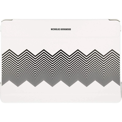 Samsung Book Cover by Kirkwood EF-EP900B - дизайнерски хибриден кожен калъф и поставка за Samsung Galaxy Tab/Note Pro 12.2 инча (бял-черен)