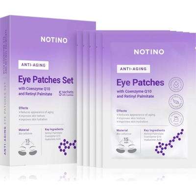 Notino Anti-Aging Bio-Cellulose Eye Patches Set with Coenzyme Q10 and Retinyl Palmitate околоочна маска против бръчки за околоочната област