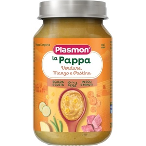 PLASMON Пюре Plasmon - Зеленчуци с бебешка паста и говеждо месо, 7+ м, 200 g (2731) - ozone