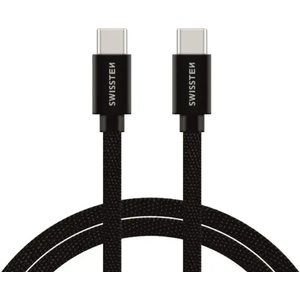 SWISSTEN USB Кабел Swissten Textile, USB-C / USB-C, 0.2 M, черен