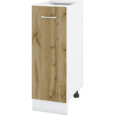 ИРИМ Долен шкаф с една врата и рафт Сити БДД-20 бяло гладко / дъб дакота 30 см