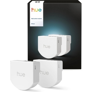 Philips Hue wired Smart Switch, 2-pack, for easy control of Hue lights, no batteries required, controllable via app or voice command, compatible with Apple Home, Google Home, and Alexa. - 929004297004
