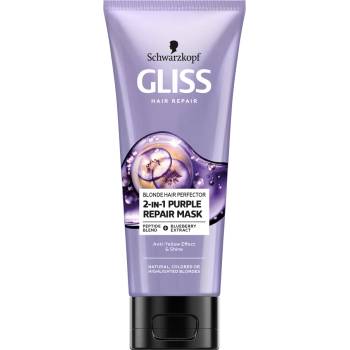 Schwarzkopf Gliss Blonde Perfector Възстановяваща маска за естествени, изсветлени или боядисани руси коси 200 мл (gl7-00)