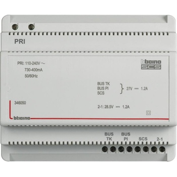 Image 1 of BTicino Захранващ блок за двупроводна система 1.2a din монтаж - 346050 (346050)