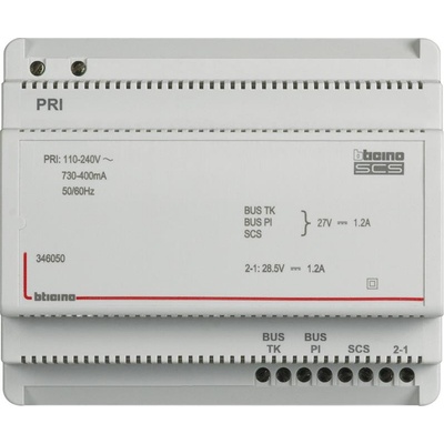 BTicino Захранващ блок за двупроводна система 1.2a din монтаж - 346050 (346050)