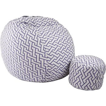 Image 1 of Pufrelax Комплект, Барбарон с табуретка за крака 700л. , King Size, Zappity Purple, Перящ се калъф, Пълнеж с микс от мемори пяна и дунапрен, Гама Premium