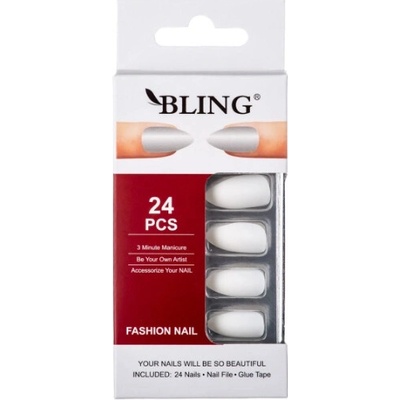 Umělé nehty BLING Fashion Nail – bílé, matné