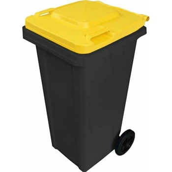 Max C24BY Popolnice 240 l čierna so žltým vekom