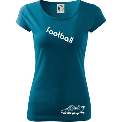 Football nápis šikmo Pure dámske tričko Petrolejová