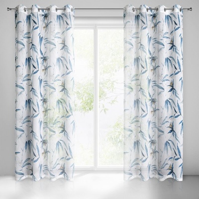 Takoy Záclona AIDA z etamínu s potištěným vzorem exotických listů, poloprůhledná 140 x 250 cm-HF-398682 | 140 x 250 cm