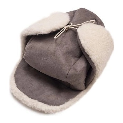 beranice z ovčí vlny velur šedá