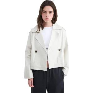 BALMOHK Палто Balmohk 30000573 Boxy Fit trench coat - White (Beige)