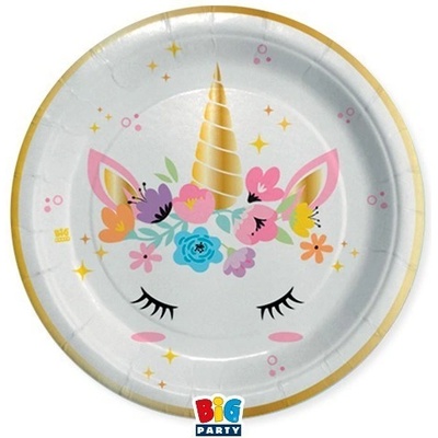 Big Party Парти Чинии - Еднорог, 18см