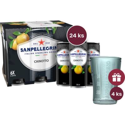 Sanpellegrino Chinotto plech 24 x 0,33 l + dárek