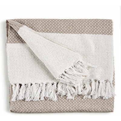 Giftdecor Bavlněný přehoz na postel 130x160 cm béžový