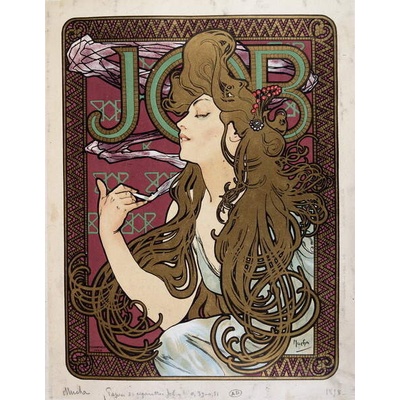 Plakát, Obraz - Job Cigarette Paper, Mucha, Alphonse Marie, 30 × 40 cm