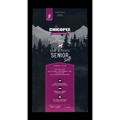 Chicopee Dog HNL Senior Soft+ Мека гранула за възрастни кучета, с козе месо и картофи, 12 кг