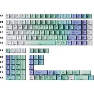 Keychron Капачки за механична клавиатура Keychron - PBT-116 Cloud and Snow, PBT, Cherry Profile (ZOWIE-MOUSE-S2-DWW-WHITE)