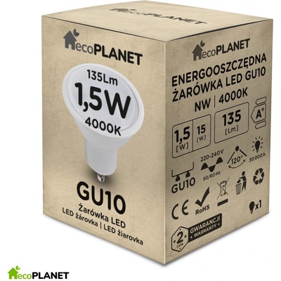 Berge LED žárovka GU10 1,5W studená bílá
