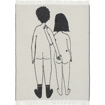 helen b Vlnený prehoz Naked couple back 130 × 170 cm